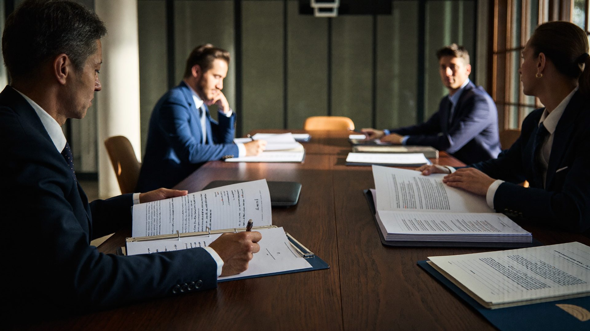 Reunión de trabajo en una empresa dominicana revisando su programa de cumplimiento normativo